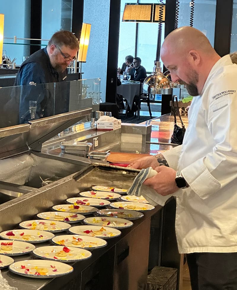 Legal Sea Foods chef and plates